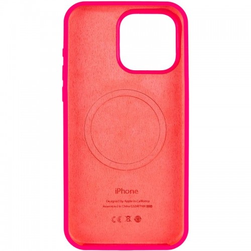 Чохол Silicone Case (AA) Logo with MagSafe для Apple iPhone 14 Pro Max (6.7") Рожевий / Barbie pink