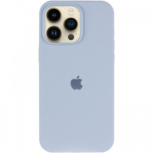 Чохол Silicone Case (AA) Logo with MagSafe для Apple iPhone 15 Pro (6.1") Блакитний / Lilac Blue