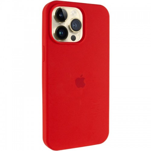 Чехол Silicone Case (AA) Logo with MagSafe для Apple iPhone 15 Pro (6.1") Красный / Red