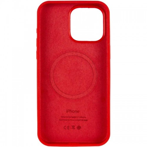Чехол Silicone Case (AA) Logo with MagSafe для Apple iPhone 15 Pro (6.1") Красный / Red