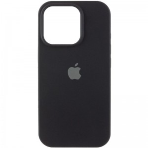 Чохол Silicone Case (AA) Logo with MagSafe для Apple iPhone 15 Pro Max (6.7") Чорний / Black