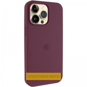 Чохол Silicone Case (AA) Logo with MagSafe для Apple iPhone 16 (6.1") Бордовий / Plum