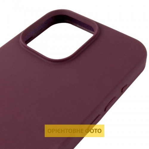 Чохол Silicone Case (AA) Logo with MagSafe для Apple iPhone 16 (6.1") Бордовий / Plum