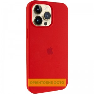 Чехол Silicone Case (AA) Logo с MagSafe для Apple iPhone 16 (6.1") Красный / Red