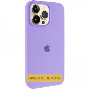 Чохол Silicone Case (AA) Logo with MagSafe для Apple iPhone 16 (6.1") Бузковий / Dasheen