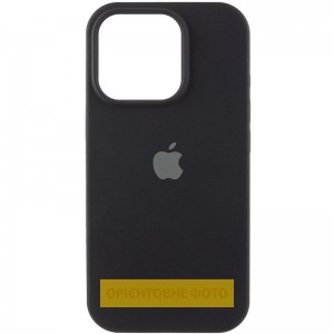 Чохол Silicone Case (AA) Logo with MagSafe для Apple iPhone 16 (6.1") Чорний / Black