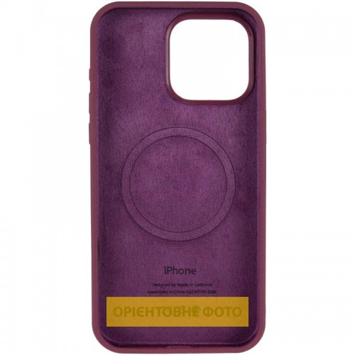 Чохол Silicone Case (AA) Logo with MagSafe для Apple iPhone 16e (6.1") Бордовий / Plum