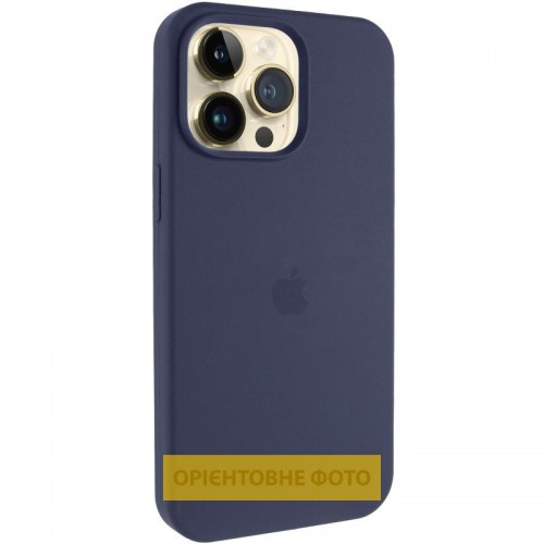 Чохол Silicone Case (AA) Logo with MagSafe для Apple iPhone 16e (6.1") Темно-синій / Midnight blue