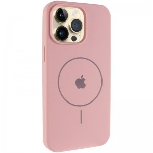 Чохол Silicone Case Full Protective (AA) V2 with MagSafe для Apple iPhone 14 Pro (6.1") Рожевий / Pink Sand
