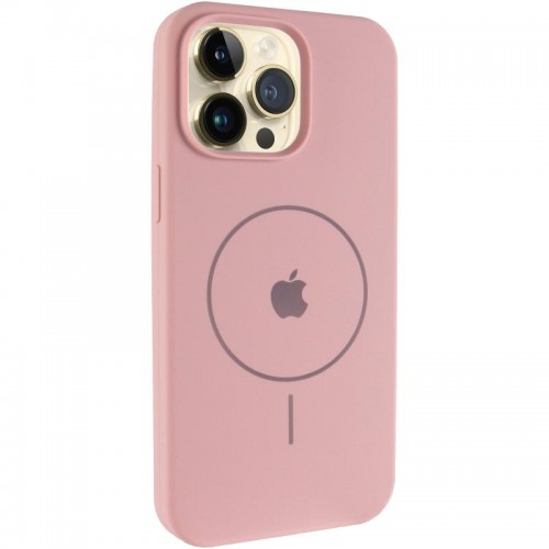 Чохол Silicone Case Full Protective (AA) V2 with MagSafe для Apple iPhone 14 Pro Max (6.7") Рожевий / Pink Sand