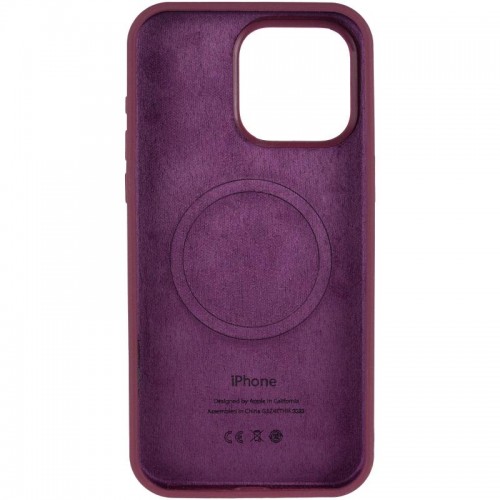 Чохол Silicone Case Full Protective (AA) V2 with MagSafe для Apple iPhone 15 Pro (6.1") Бордовий / Plum