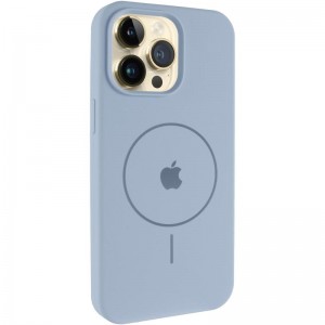 Чохол Silicone Case Full Protective (AA) V2 with MagSafe для Apple iPhone 15 Pro (6.1") Блакитний / Lilac Blue