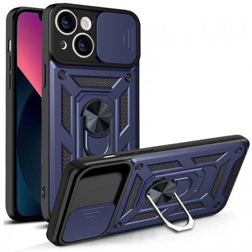 Чохол Ummi Camshield Serge Ring для Apple iPhone 13 (6.1") Синій