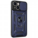 Чехол Ummi Camshield Serge Ring для Apple iPhone 14 (6.1") Синий