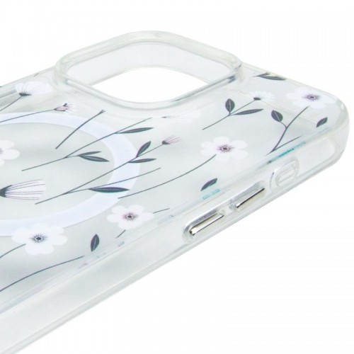 TPU+PC чохол Clear Garden with MagSafe для Apple iPhone 16 Pro (6.3") Cherry Petal