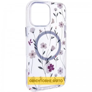 TPU+PC чохол Clear Garden with MagSafe для Apple iPhone 17 (6.3") Cherry Petal