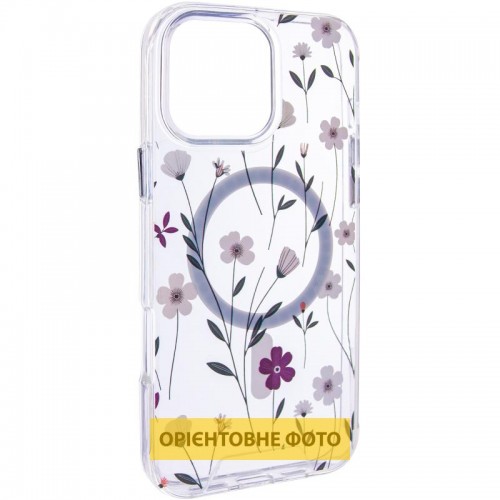 TPU+PC чохол Clear Garden with MagSafe для Apple iPhone 17 (6.3") Cherry Petal