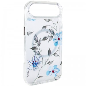 Чехол TPU+PC Clear Garden с MagSafe для Apple iPhone 17 Air (6,5") Blue Blossom