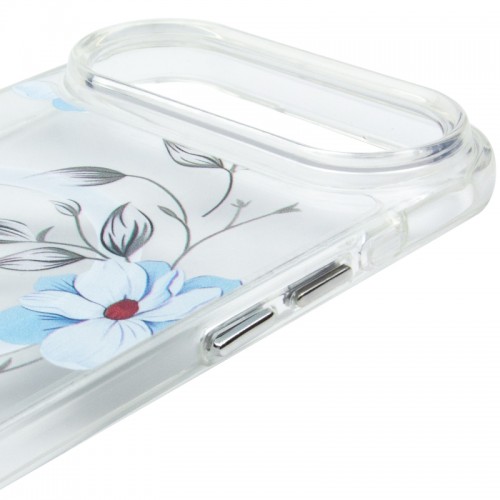 Чехол TPU+PC Clear Garden с MagSafe для Apple iPhone 17 Air (6,5") Blue Blossom