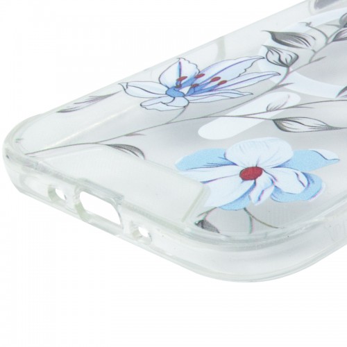 Чехол TPU+PC Clear Garden с MagSafe для Apple iPhone 17 Air (6,5") Blue Blossom