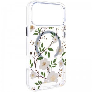 TPU+PC чохол Clear Garden with MagSafe для Apple iPhone 17 Pro (6.3") White Gardenia