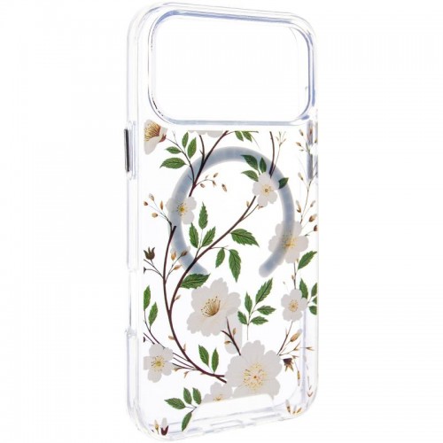 TPU+PC чохол Clear Garden with MagSafe для Apple iPhone 17 Pro (6.3") White Gardenia