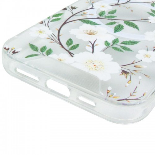 TPU+PC чохол Clear Garden with MagSafe для Apple iPhone 17 Pro (6.3") White Gardenia