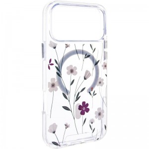 TPU+PC чохол Clear Garden with MagSafe для Apple iPhone 17 Pro (6.3") Cherry Petal