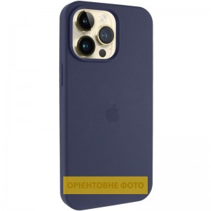 Чохол Silicone Case (AA) Logo with MagSafe для Apple iPhone 17 (6.3") Темно-синій / Midnight blue