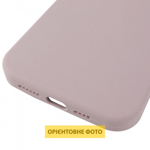 Чехол Silicone Case (AA) Logo with MagSafe для Apple iPhone 17 (6.3") Серый / Лавандовый