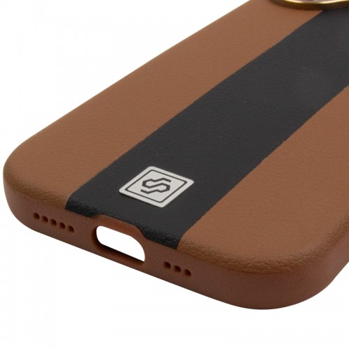 Шкіряний чохол Rally with MagSafe для Apple iPhone 17 (6.3") Brown / Black