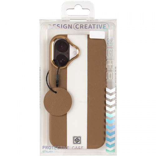 Шкіряний чохол Rally with MagSafe для Apple iPhone 17 (6.3") Beige / White