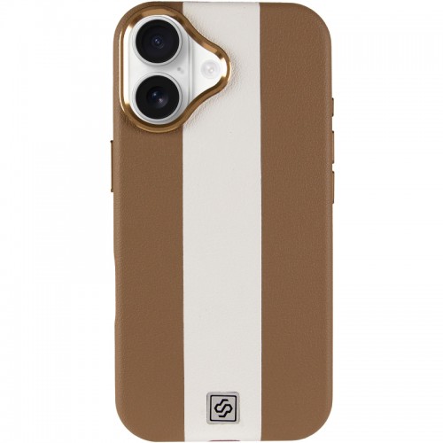 Шкіряний чохол Rally with MagSafe для Apple iPhone 17 (6.3") Beige / White