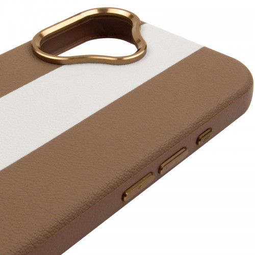 Шкіряний чохол Rally with MagSafe для Apple iPhone 17 (6.3") Beige / White