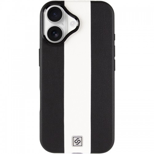 Шкіряний чохол Rally with MagSafe для Apple iPhone 17 (6.3") Black / White