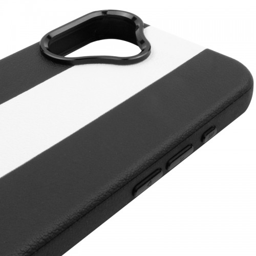 Шкіряний чохол Rally with MagSafe для Apple iPhone 17 (6.3") Black / White