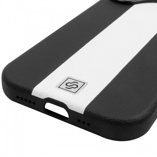 Шкіряний чохол Rally with MagSafe для Apple iPhone 17 (6.3") Black / White