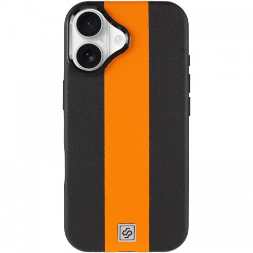 Шкіряний чохол Rally with MagSafe для Apple iPhone 17 (6.3") Black / Orange