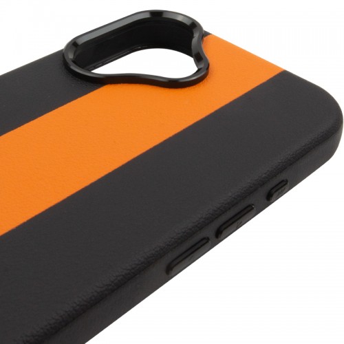 Шкіряний чохол Rally with MagSafe для Apple iPhone 17 (6.3") Black / Orange