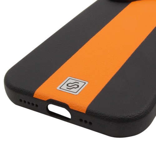 Шкіряний чохол Rally with MagSafe для Apple iPhone 17 (6.3") Black / Orange