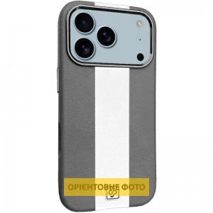 Шкіряний чохол Rally with MagSafe для Apple iPhone 17 (6.3") Grey / White