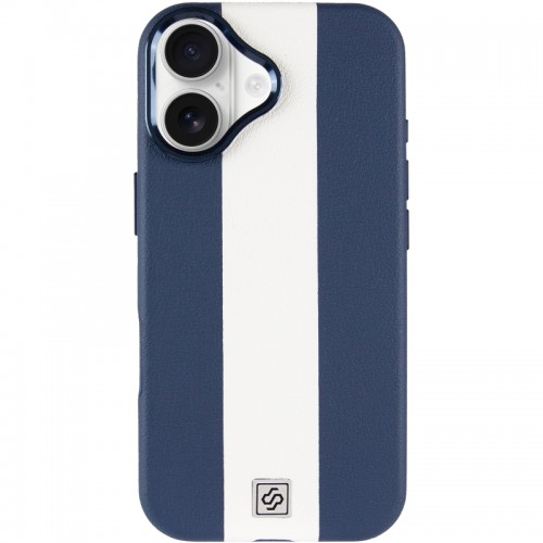 Шкіряний чохол Rally with MagSafe для Apple iPhone 17 (6.3") Blue / White
