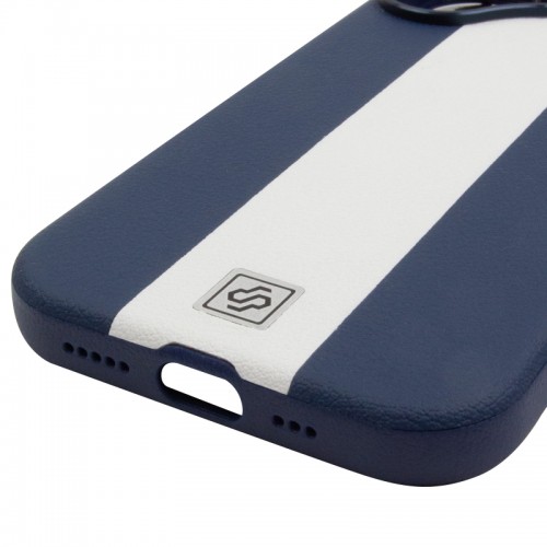 Шкіряний чохол Rally with MagSafe для Apple iPhone 17 (6.3") Blue / White