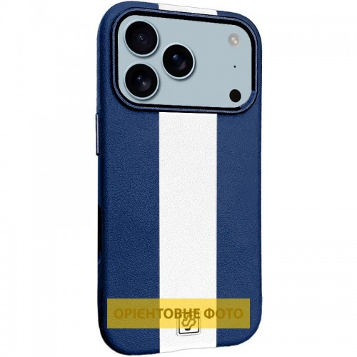 Кожаный чехол Rally с MagSafe для Apple iPhone 17 Air (6,5") Blue / White