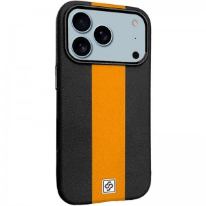Шкіряний чохол Rally with MagSafe для Apple iPhone 17 Pro (6.3") Black / Orange