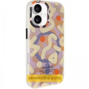 TPU чехол Pastel Chaos с MagSafe для Apple iPhone 16 (6.1") Бежевый