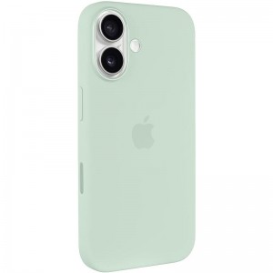 Чохол Silicone case (AAA) with Magsafe and Animation (button) для Apple iPhone 16 Plus (6.7") Aquamarine