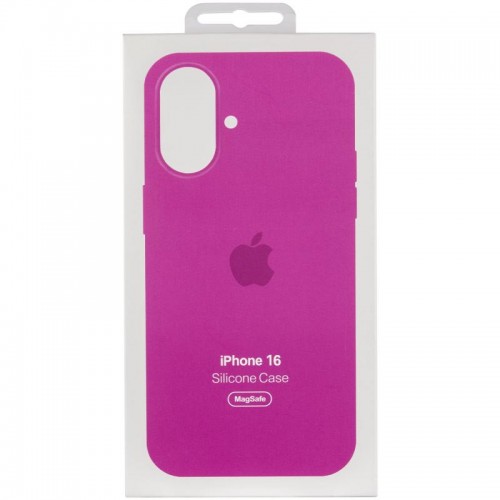 Чохол Silicone case (AAA) with Magsafe and Animation (button) для Apple iPhone 16 Plus (6.7") Fuchsia