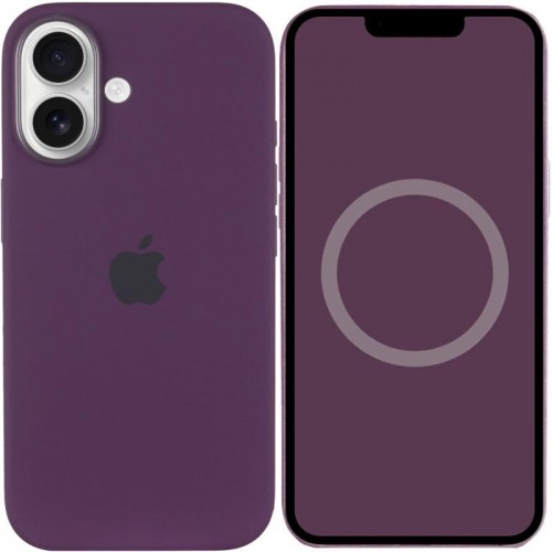 Чохол Silicone case (AAA) with Magsafe and Animation (button) для Apple iPhone 16 Plus (6.7") Plum