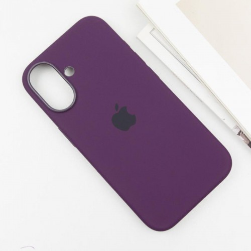 Чохол Silicone case (AAA) with Magsafe and Animation (button) для Apple iPhone 16 Plus (6.7") Plum